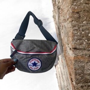 Converse Gray and Blue Belt Bag with Sporty Design